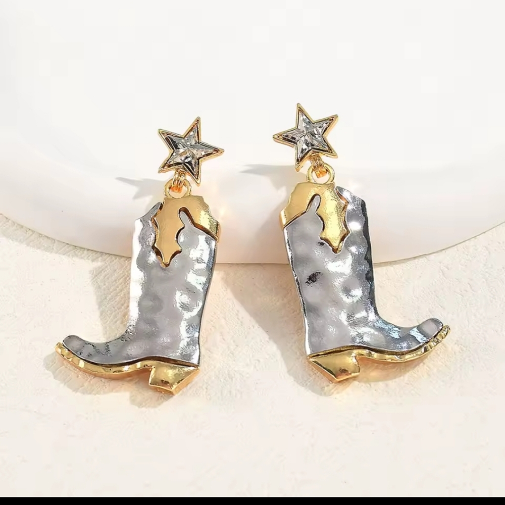Cowboy Boot Drop Earrings